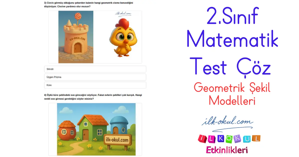 2. Sınıf Geometrik Cisim Modelleri Test
