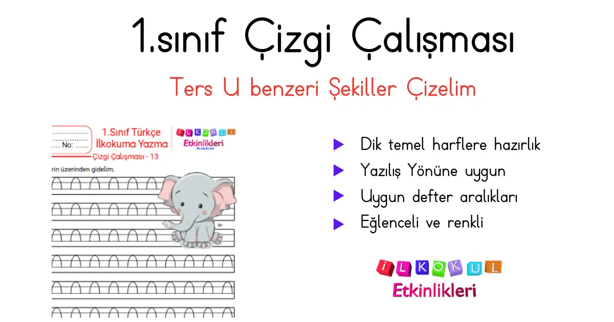 1. Sınıf Çizgi Çalışması 13 – İlkokul Etkinlikleri