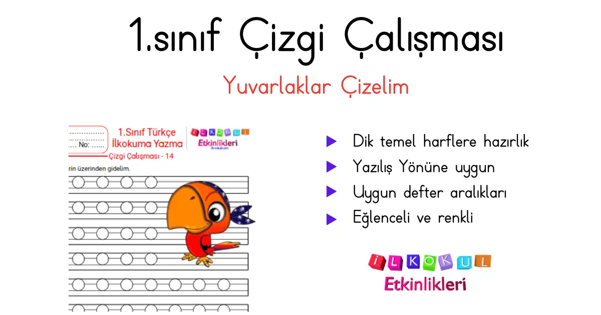 1. Sınıf Çizgi Çalışması 14 – İlkokul Etkinlikleri