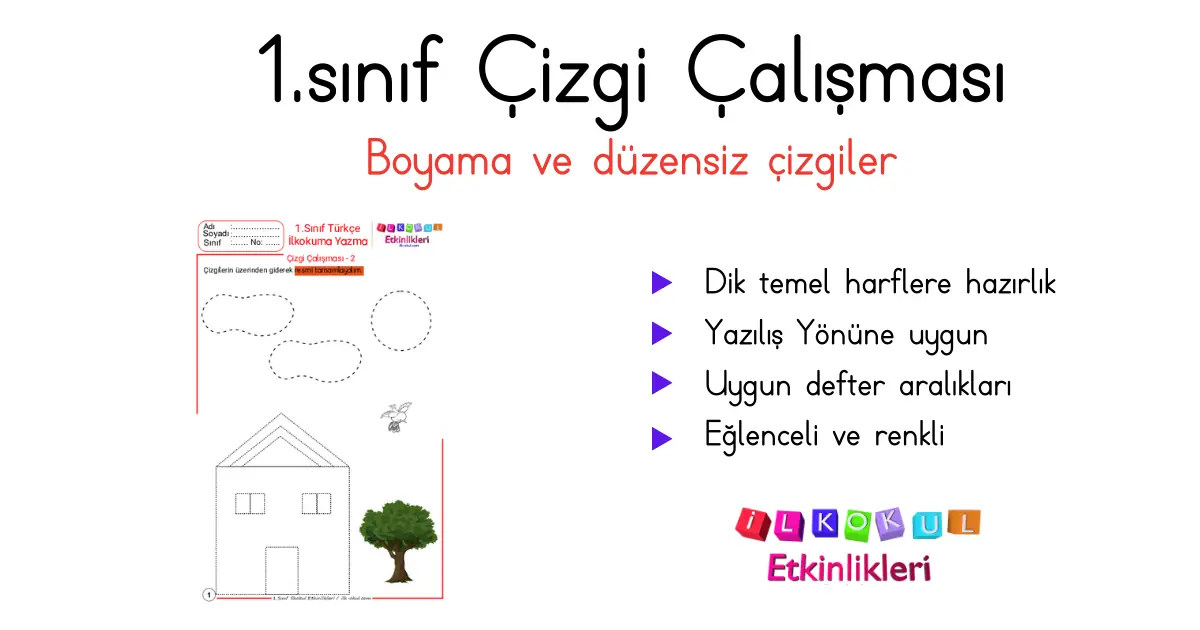 1. Sınıf Çizgi Çalışması 2 – İlkokul Etkinlikleri