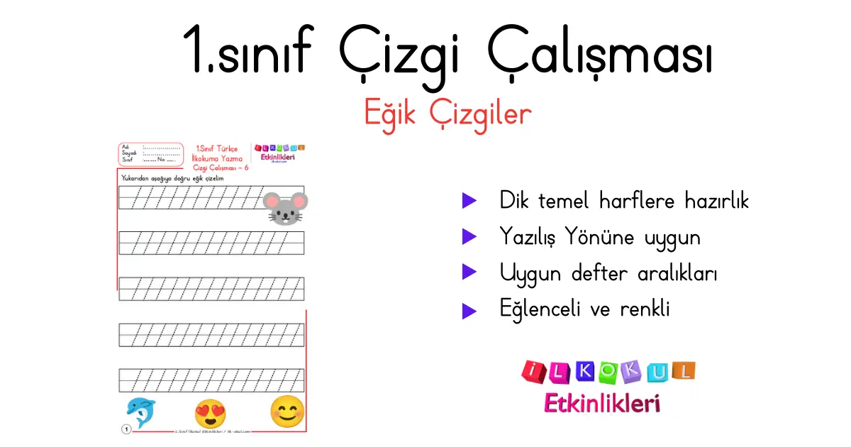 1. Sınıf Çizgi Çalışması 6 – İlkokul Etkinlikleri