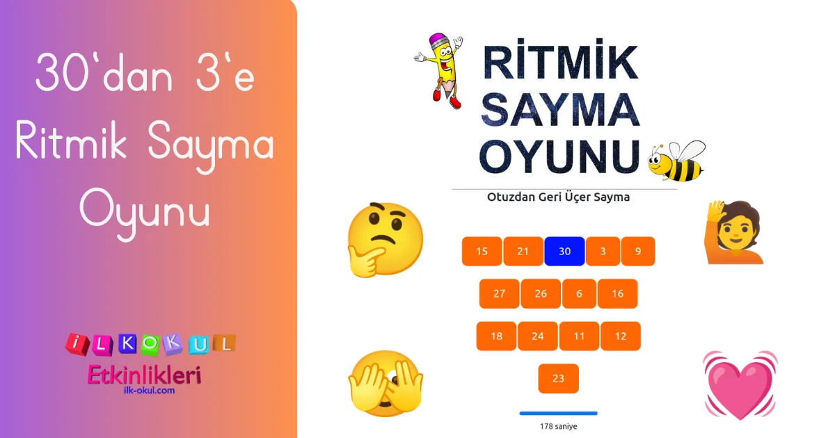 otuzdan geri üçer